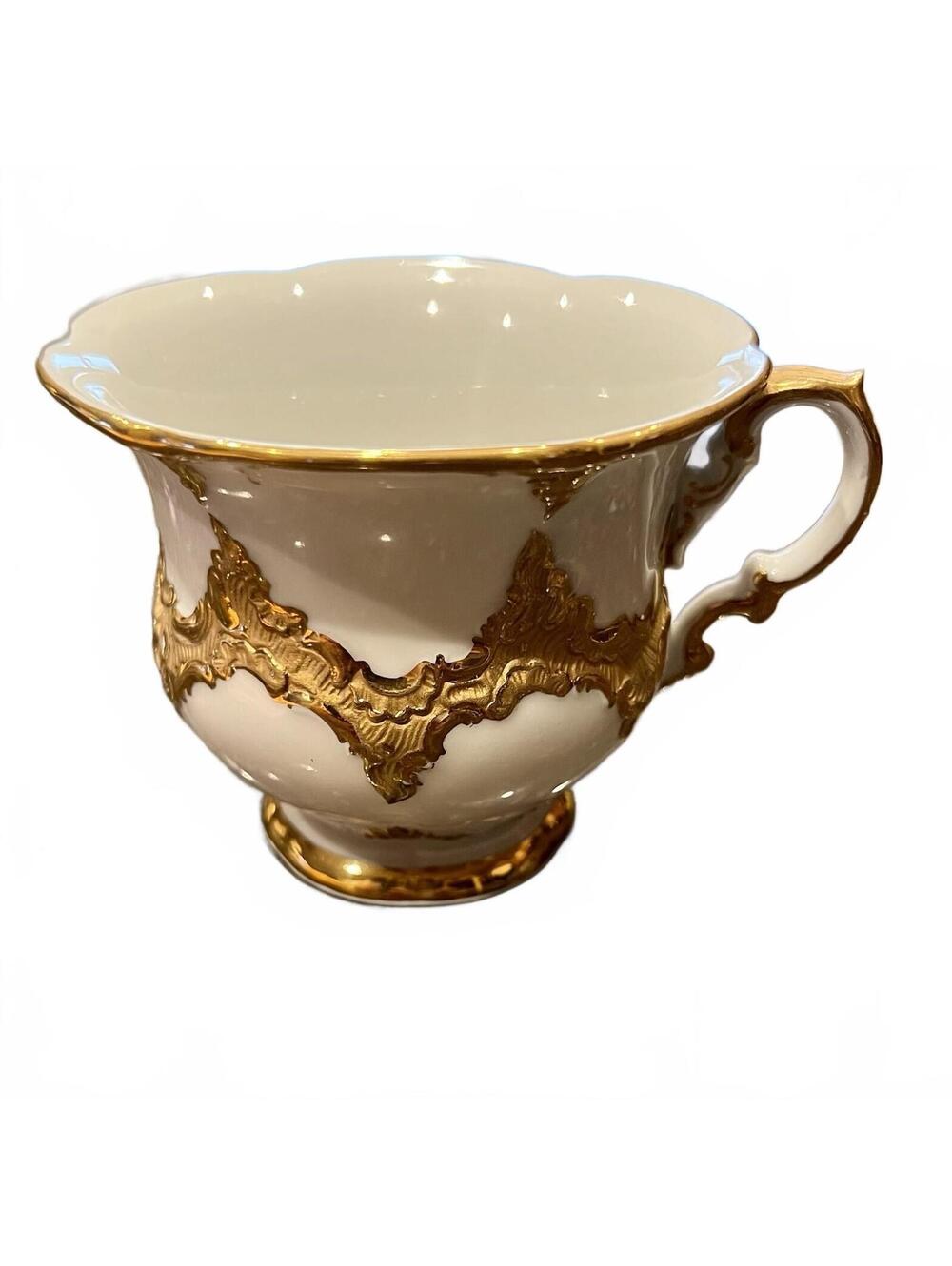 Authentic MEISSEN B-Form  Gold Encrusted Decorated Cup Only